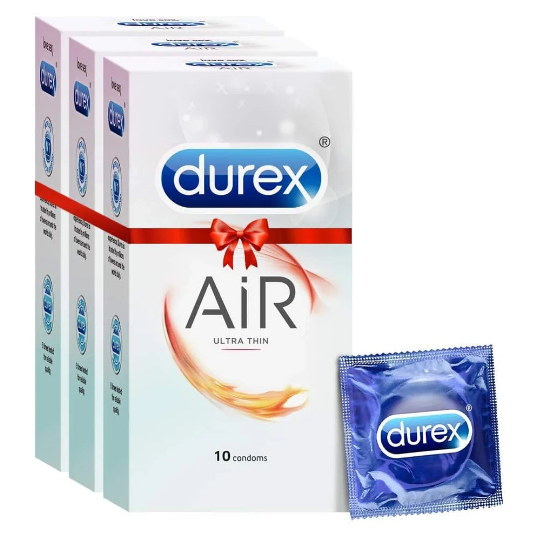 Durex Air Condoms for Men - 10 Count | Suitable for use with lubes