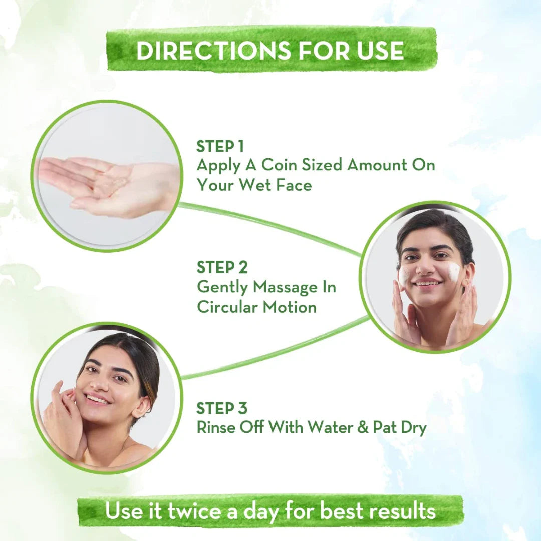 Mamaearth Aloe Vera Face Wash with Aloe Vera & Ashwagandha for a Youthful Glow - 100ml (Pack of 2)