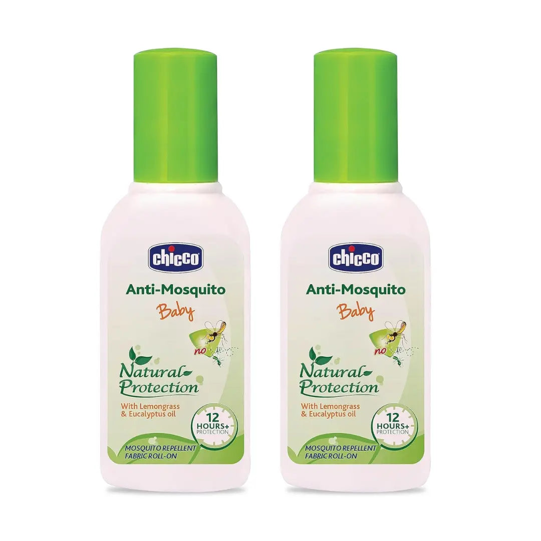 Chicco Anti-Mosquito Baby Fabric Roll-On With The Natural Protection Of 12+ Hours(8Ml) - Stick (Pack of 2)