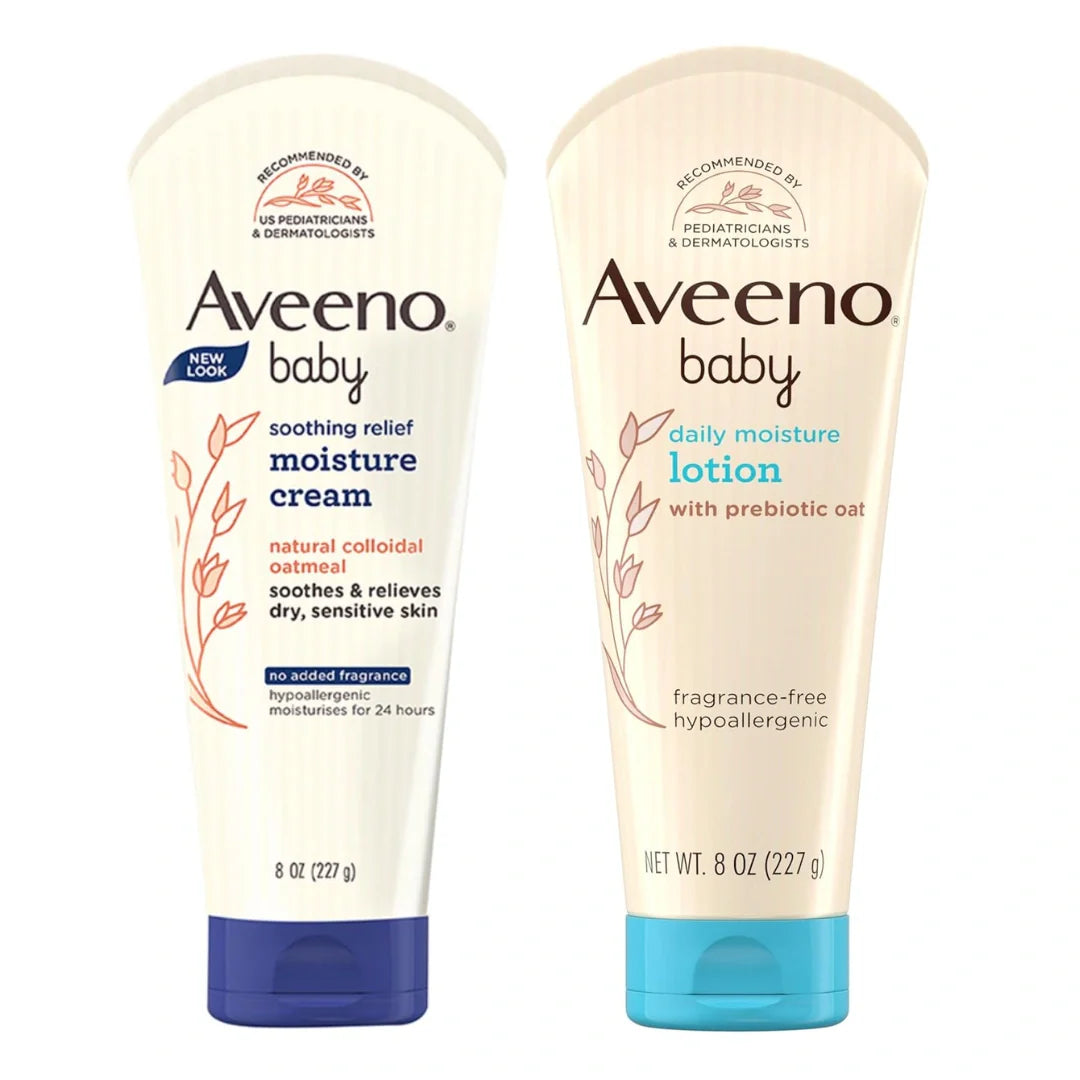 Aveeno Baby Soothing Relief Moisture Cream & Baby Daily Moisture Lotion Combo (227g+227g)