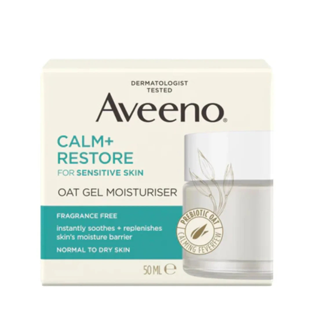 Aveeno Calm + Restore Oat Gel Facial Moisturizer for Sensitive Skin (50ml)