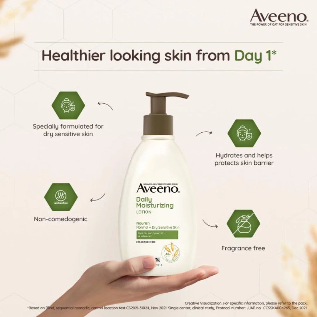avmoislo - Aveeno Daily Moisturizing Lotion - 354ml & Aveeno Dermexa Emollient Cream 200ml (Pack of 2) - Looknstyle