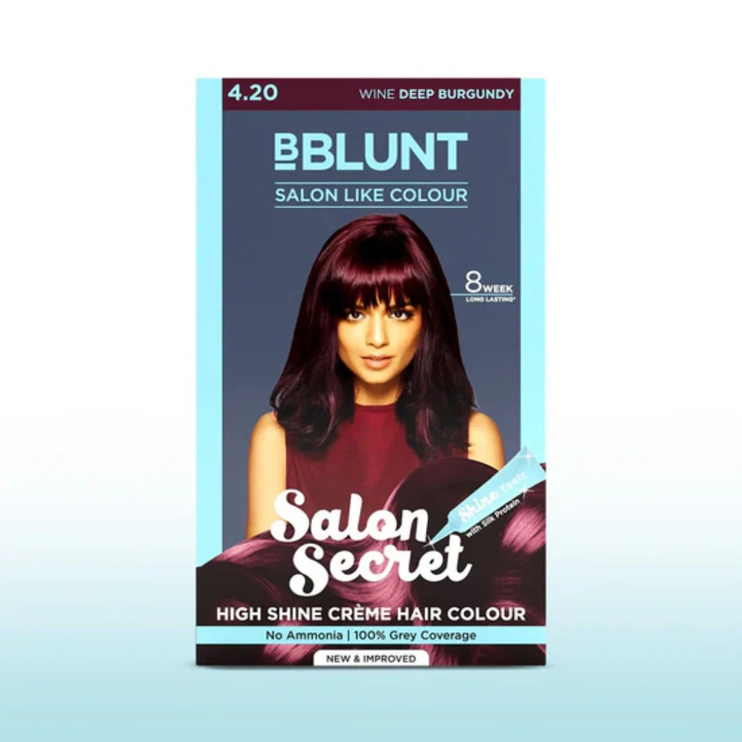 BBLUNT Salon Secret High Shine Creme Hair Colour Wine Deep Burgundy 4.20