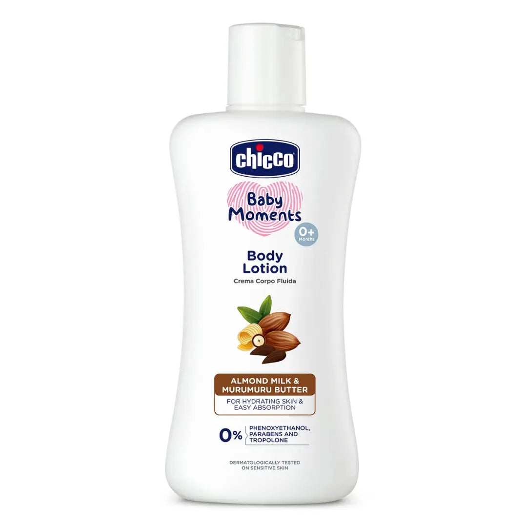 Chicco Baby Moments Body Lotion for Babies, 200ml | Almond Milk & Murumuru Butter , Chicco  Baby Cream 50g Free