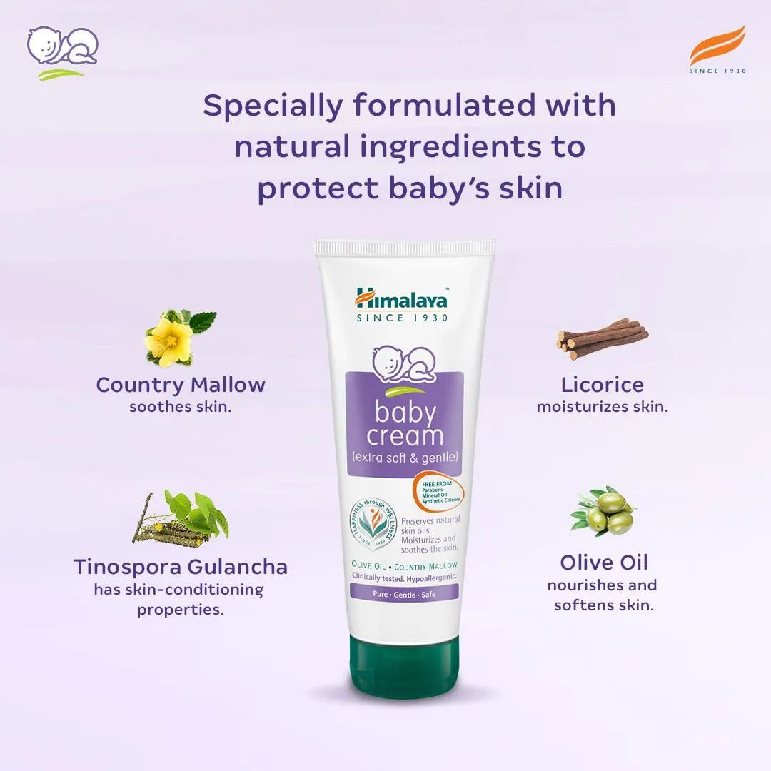 Himalaya Baby Cream, Face Moisturizer & Day Cream, For Dry Skin (100ml)