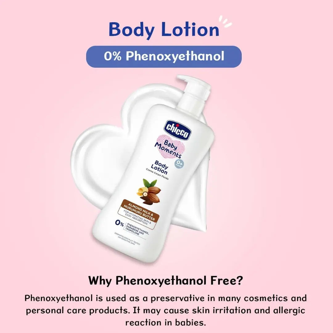 Chicco Baby Moments Body Lotion for Babies, 200ml | Almond Milk & Murumuru Butter , Chicco  Baby Cream 50g Free