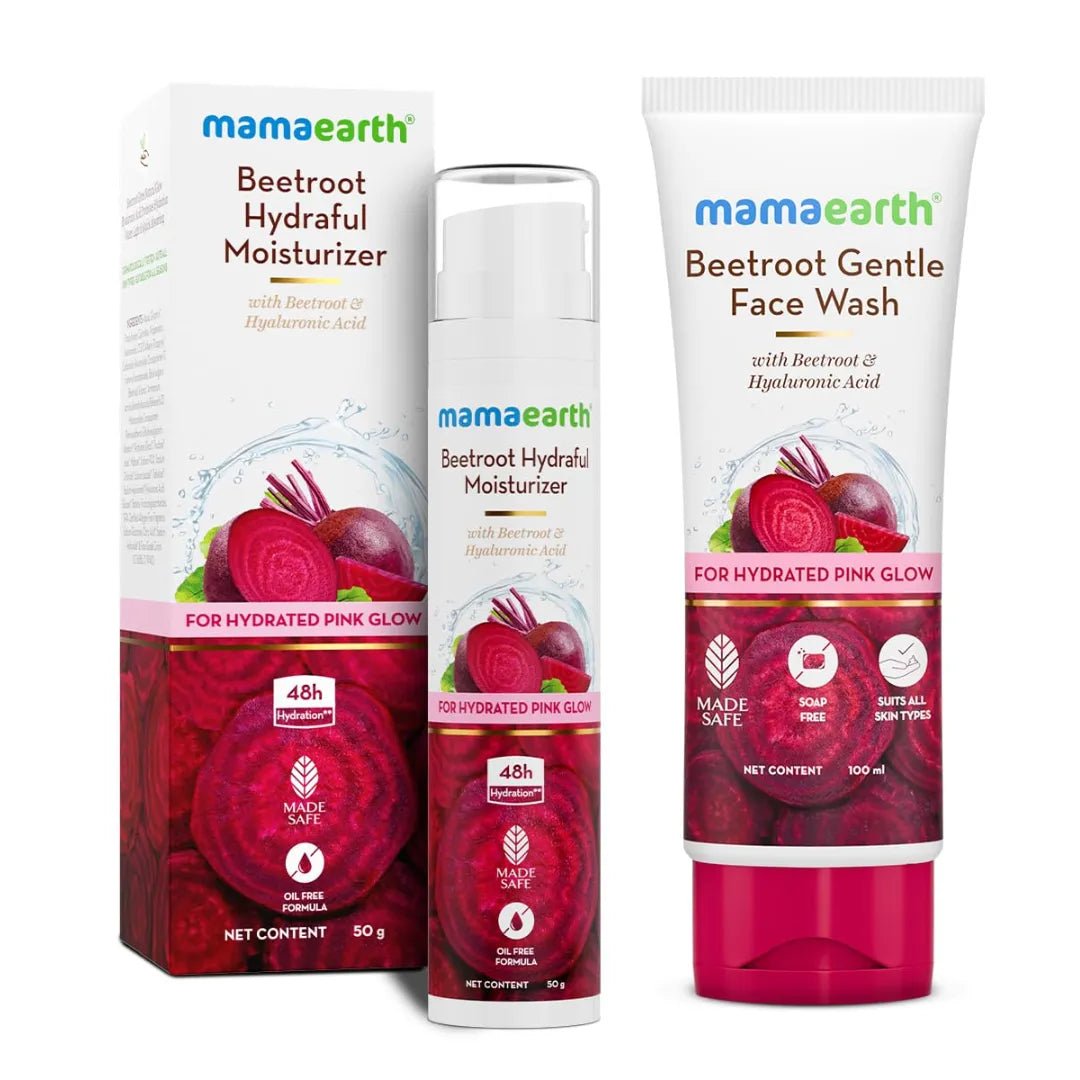 mamoifaw - Mamaearth Beetroot Hydraful Moisturizer Lotion - 50ml and Mamaearth Beetroot Gentle Face Wash - 100ml - Looknstyle