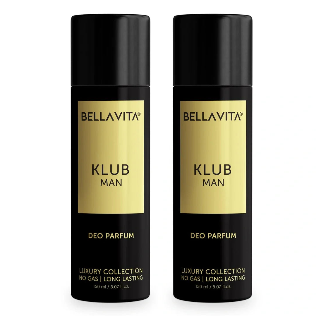 Bella Vita Luxury KLUB Man No Gas Body Deodorant Parfum for Men 150ml (Pack of 2)