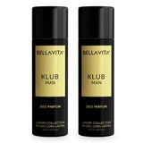 Bella Vita Luxury KLUB Man No Gas Body Deodorant Parfum for Men 150ml (Pack of 2)