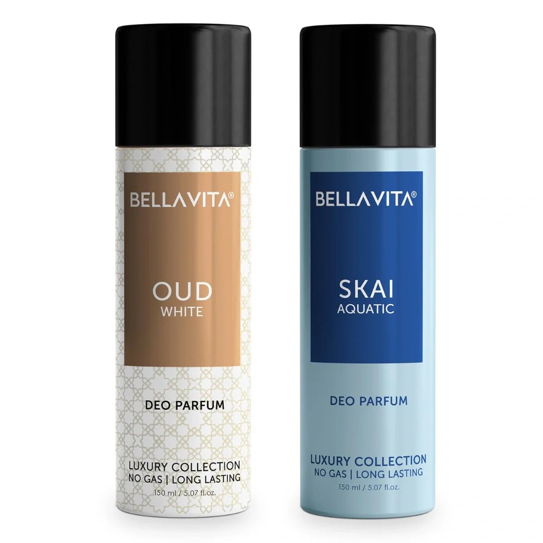 bv1 - Bella Vita Luxury Oud White and SKAI Aquatic Body Spray Deodorant Parfum For Men (150ml+150ml) - Looknstyle