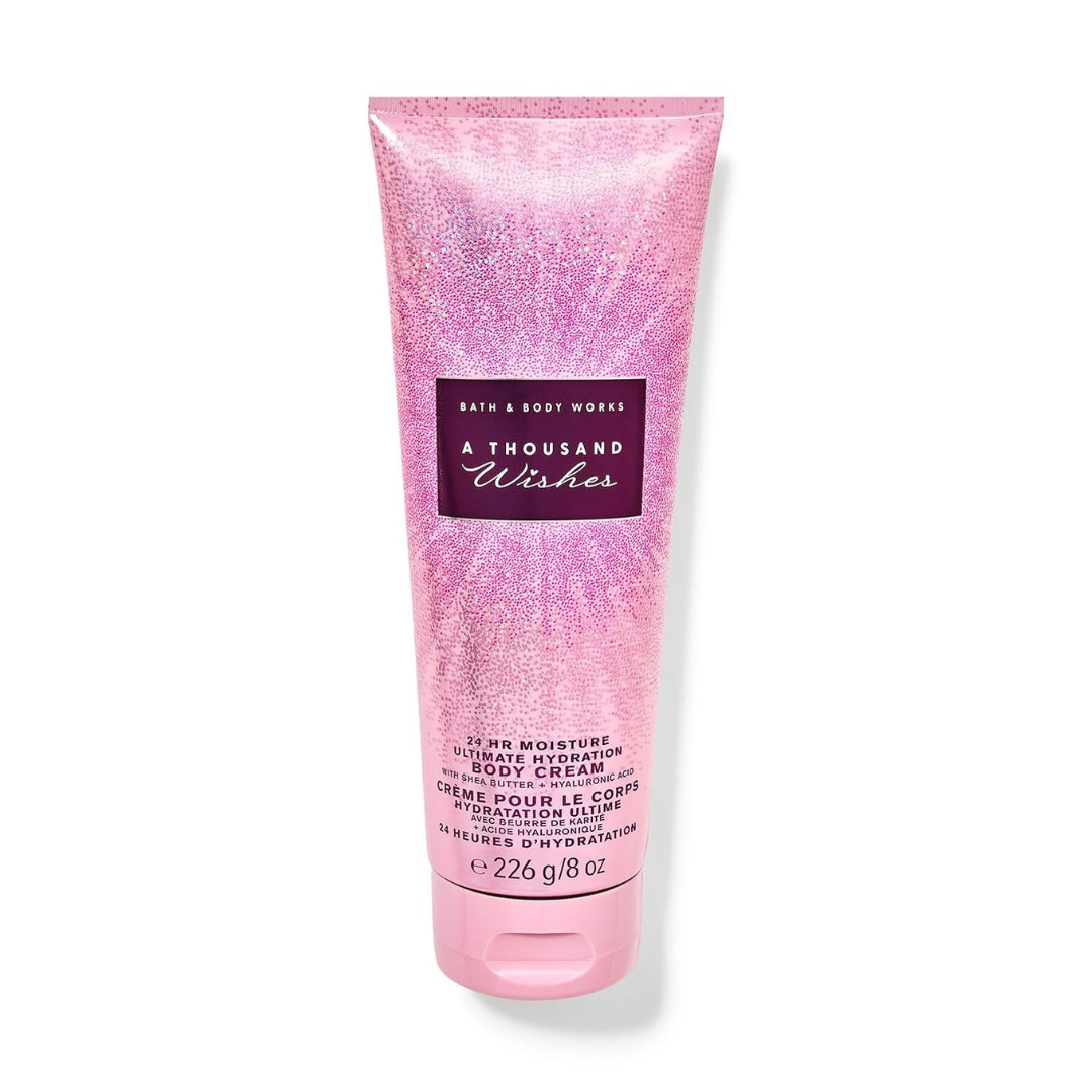 Bath & Body Works A Thousand Wishes Body Cream, 24-Hour Ultimate Hydration with Hyaluronic Acid, 226g