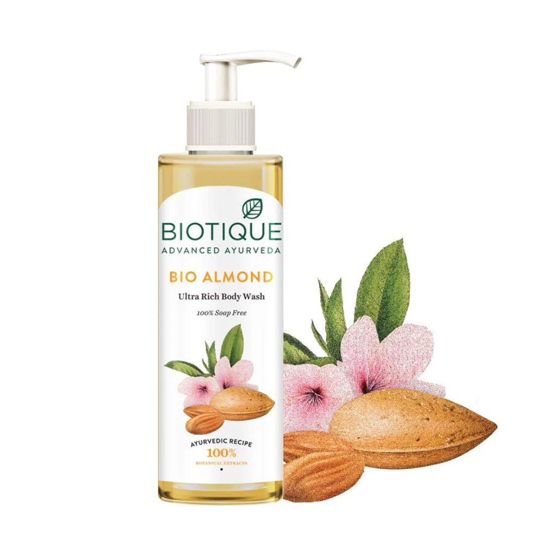 bialbw - Biotique Almond Oil Ultra Rich Body Wash (200ml) - Looknstyle
