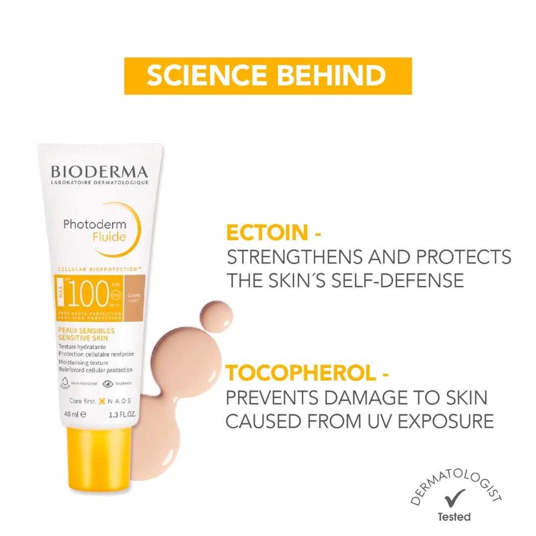 Bioderma Photoderm Aquafluide Claire Sunscreen SPF 100+ PA++++ | Tinted Sunscreen (40ml)