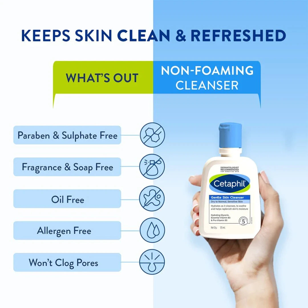 Cetaphil Gentle Skin Hydrating Face Wash Cleanser-125ml & Oily Skin Cleanser-125ml