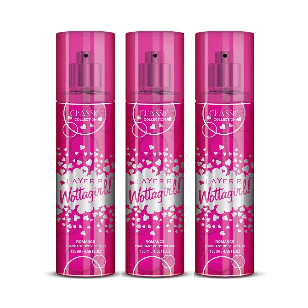 layclromd-3 - Layer'r Women WottaGirl Classic Collection Fragrant Fresh Scent Spray Body Splash Romance(135ml) - Looknstyle