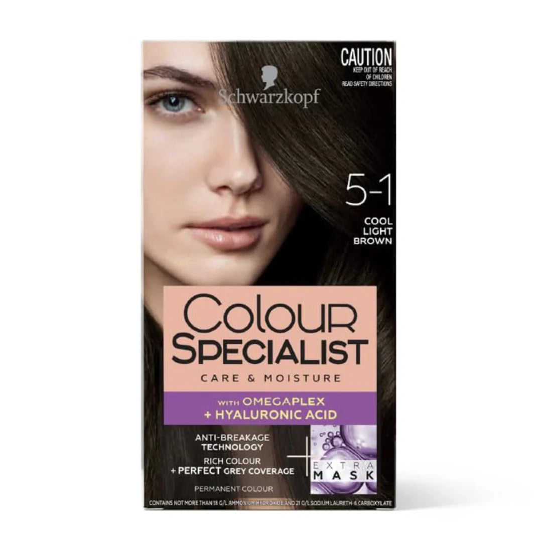 Schwarzkopf Colour Specialist At Home Permanent Hair Colour - 5.1 Cool Light Brown (165ml)