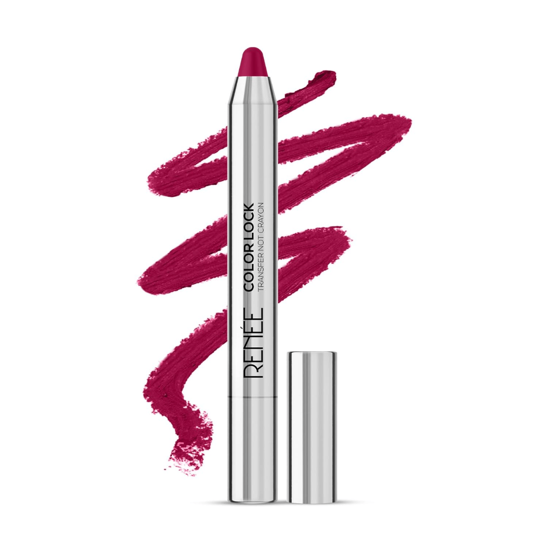 renee colorlock - RENEE Colorlock Transfer Not Lip Crayon with Sharpener, SPF 20, Waterproof, Smudgeproof, Lightweight & Long Lasting, Intense Color Payoff with Ultra Matte Finish, Enriched with Vitamin E, Flare 3gm - Looknstyle