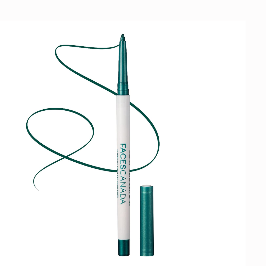 FACESCANADA Ultime Pro Twist Eye Metallic Kajal Liner stick - Green,0.35G|High Impact Intense Color In 1 Stroke|24Hr Long Stay|Matte Finish|Soft Texture|Waterproof&Smudgeproof|Made With Carnauba Wax