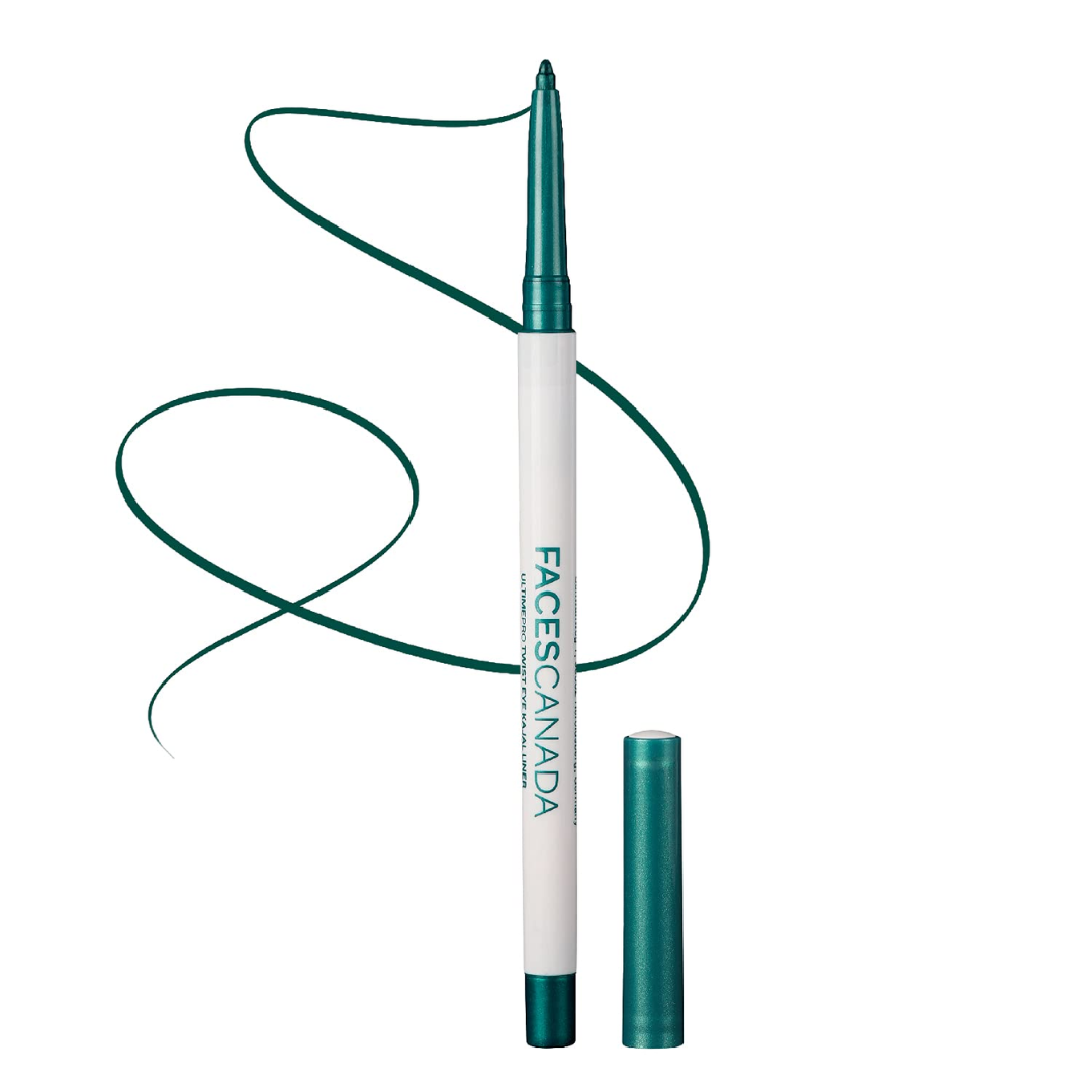 FACESCANADA Ultime Pro Twist Eye Metallic Kajal Liner stick - Green,0.35G|High Impact Intense Color In 1 Stroke|24Hr Long Stay|Matte Finish|Soft Texture|Waterproof&Smudgeproof|Made With Carnauba Wax