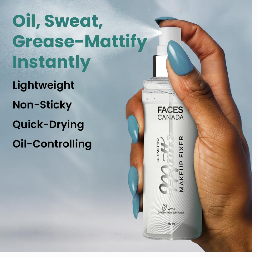 FACESCANADA Ultime Pro Matte Makeup Fixer,100Ml|Long Lasting Makeup Setting Spray|Keeps Makeup Intact|Flawless Matte Finish|Hydrates,Soothes&Refreshes Skin|Non Drying&Controls Oil,1 Count
