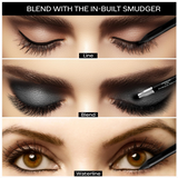 FACES CANADA Ultime Pro Intense Gel Kajal With Smudger & Sharpener - Black, 1.2 g | 24 Hr Long Stay | Waterproof & Smudgeproof | One Swipe Smooth Application | 3-in-1 Kajal, Eyeliner, Smokey Eyeshadow