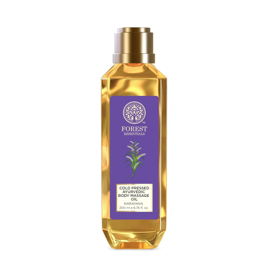 Forest Essentials Narayana Body Massage Oil | Ayurvedic Pain Relief & Stress Relief Oil | Anti-Inflammatory, Nourishing Formula