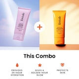 Foxtale Healthy Glow Combo for Soft and Hydrated Skin and a Healthy Golden Glow with Nourishing Moisturizer - 50 ml and Glow Sunscreen - 50 ml, For All Skin Types, Men & Women