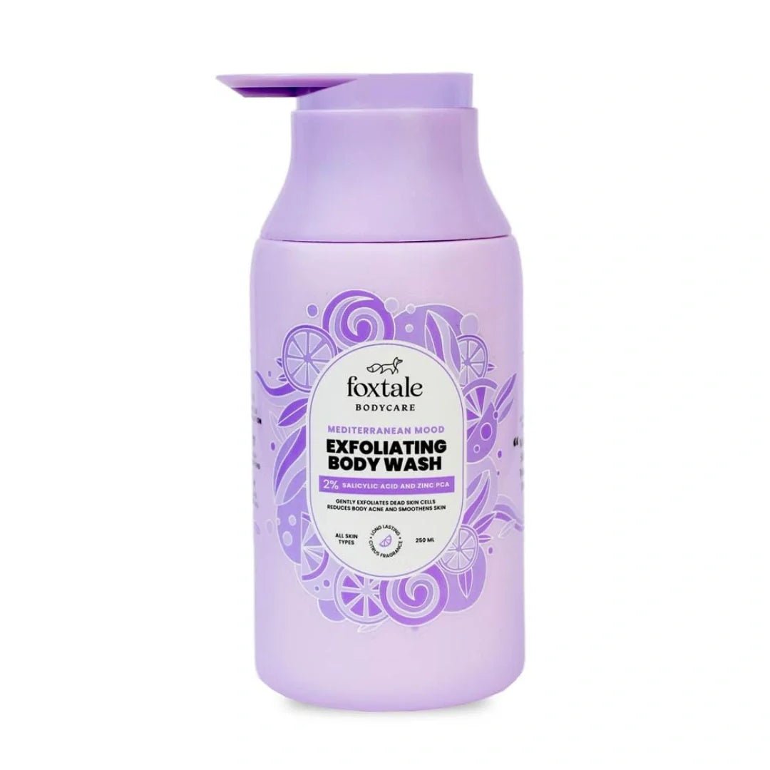 fxebw - Foxtale Exfoliating Body Wash 2% Salicylic Acid & Zinc PCA, Reduces Body Acne & Smoothens Skin (250ml) - Looknstyle