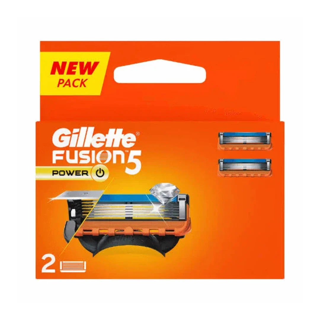 Gillette Fusion Power Blades for men with styling back blade - 2 count for Perfect Shave and Perfect Beard Shape