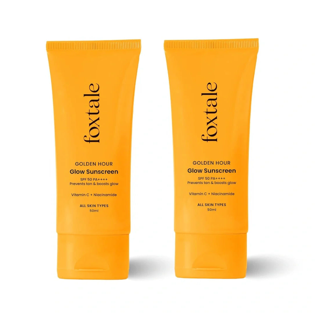 Foxtale Pack of 2 SPF 50 Glow PA++++ Vitamin C & Niacinamide Sunscreen 50ml (Pack of 2)