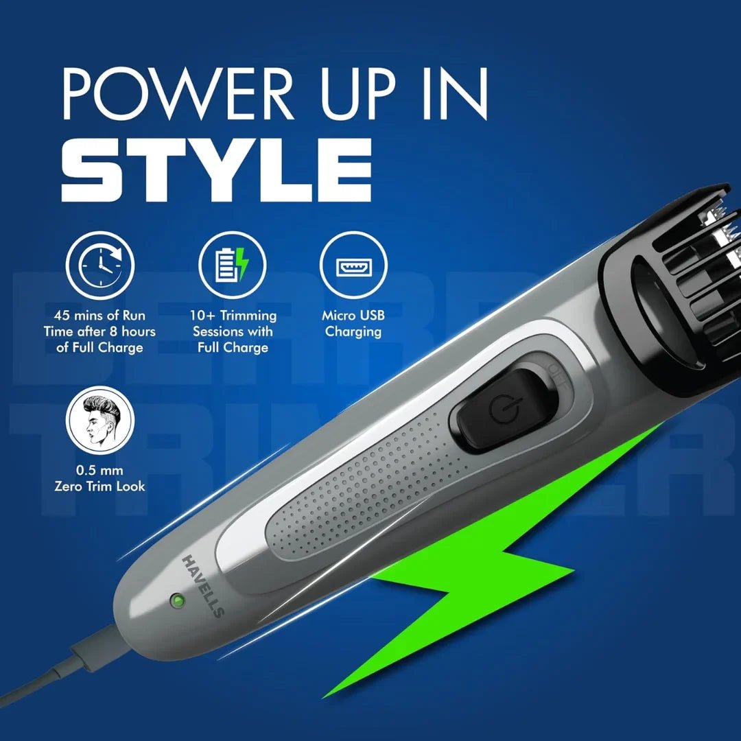 habetrmr - Havells Bt5100C Rechargeable Beard Trimmer with Hypoallergenic Blades - Looknstyle