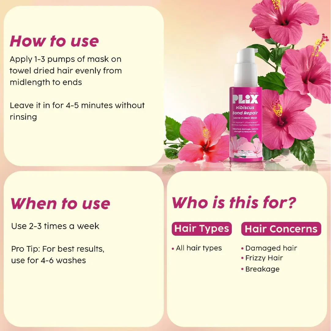 PLIX - THE PLANT FIX Hibiscus Bond Repair Leave-In Hair Mask (50ml)