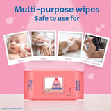 j1 - Johnson's Baby Skincare Wipes with Lid, (72Unit) - Looknstyle