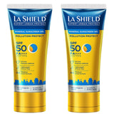 La Shield Pollution Protect Mineral Sunscreen For All Skin Type Gel Spf 50, White, 50g (Pack Of 2)