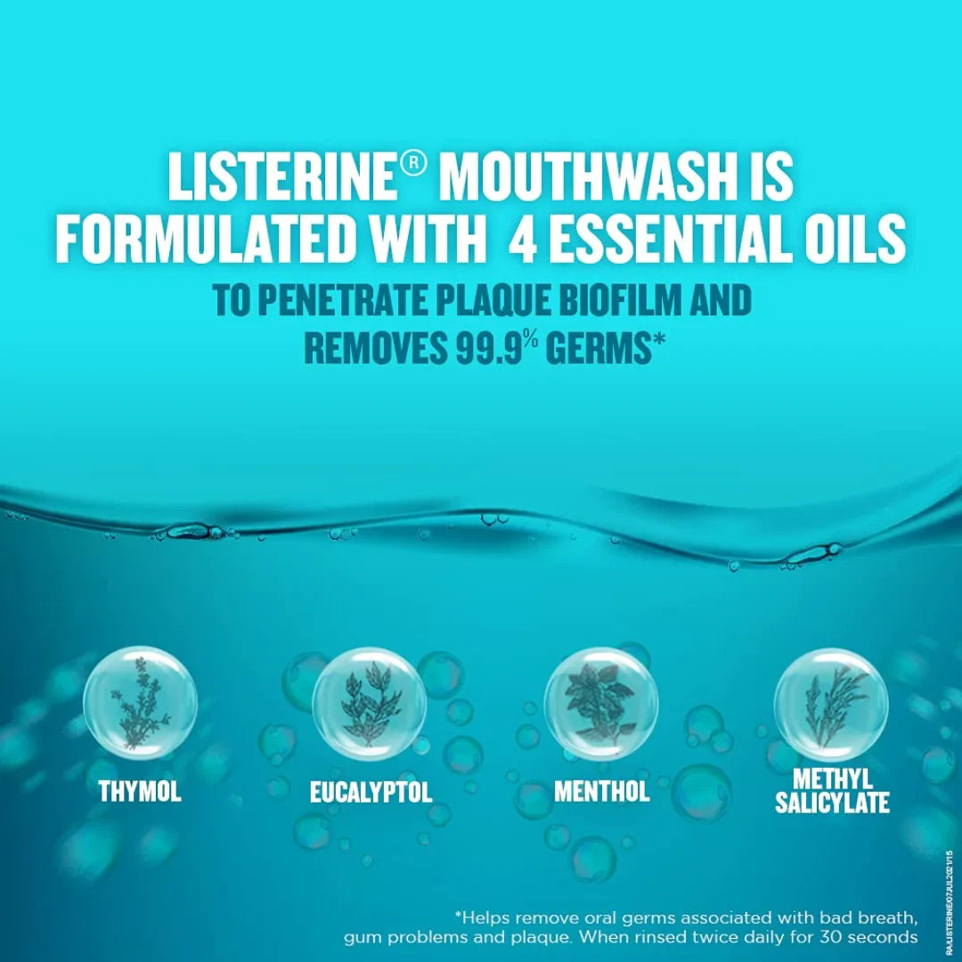 Listerine Cool Mint Mouthwash Liquid, Removes 99.9% Germs, 250ml Combo (Pack of 3)