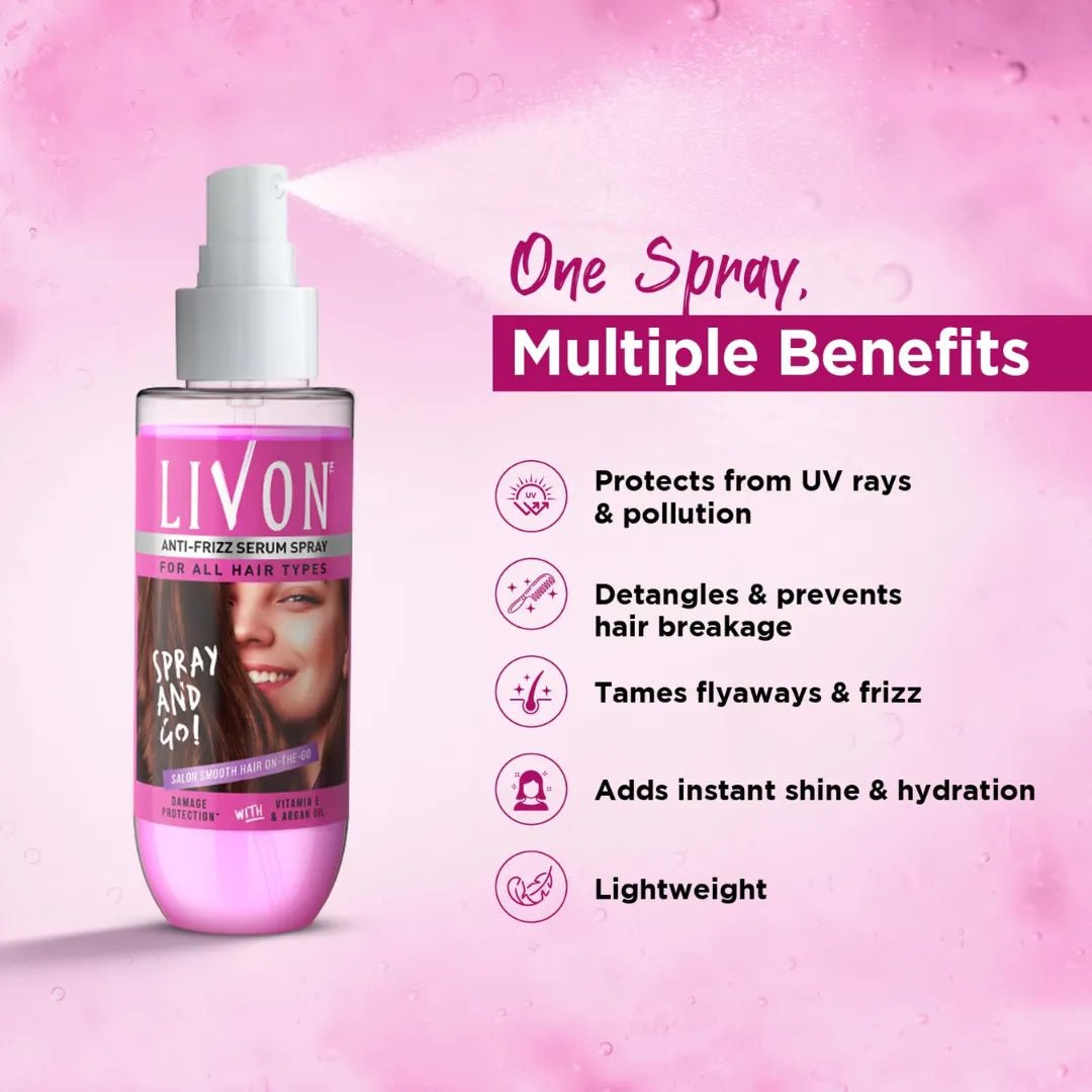 lispsrm - Livon Shake and Spray Hair Serum, Anti - Frizz Serum Spray (100ml) - Looknstyle