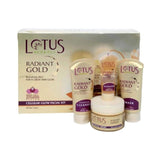 lohgfk - Lotus Herbals Radiant Gold Facial Kit For Instant Glow With 24K Pure Gold & Papaya,4 Easy Steps, 170g (Multiple Use) - Looknstyle