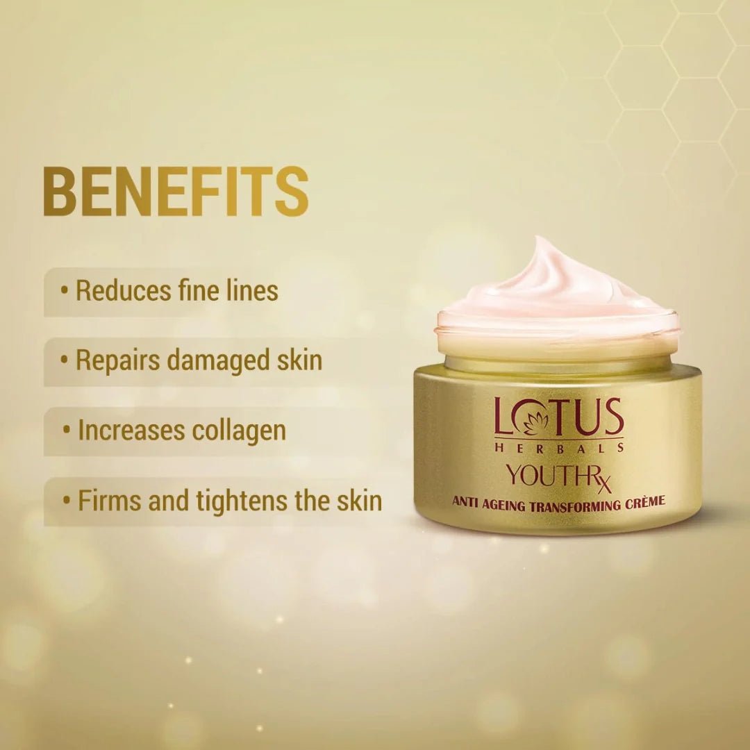 loherdaycrm - Lotus Herbals YouthRx Anti Ageing Transforming Face Cream SPF 25 and PA+++ | Reduce Dark Spots and Blemishes| Preservative Free |Suitable For Oily, Dry & Combination Skin| For Women and Men| 50g - Looknstyle