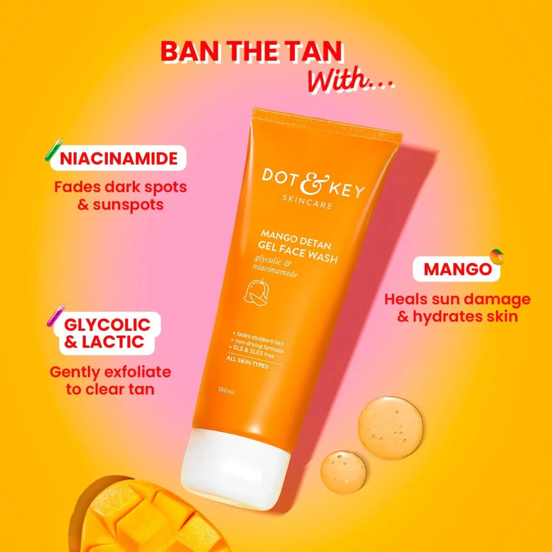 dkmafw - Dot & Key Mango Detan Gel Face Wash (100ml) - Looknstyle
