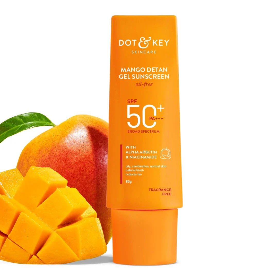 dkmasucrn - Dot & Key Mango Detan Gel Sunscreen SPF 50+ PA+++ | Oil - Free, With Alpha - Arbutin & Niacinamide (80g) - Looknstyle