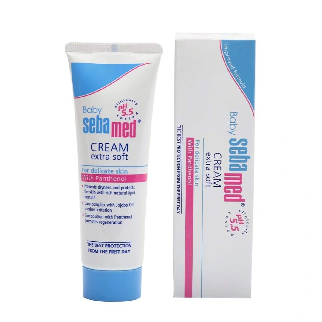 sbmedcleabr - Sebamed Baby Cream Extra Soft, 50ml and SebaMed Cleansing Bar Soap - Free for Normal to Oily Skin, 100gm - Looknstyle