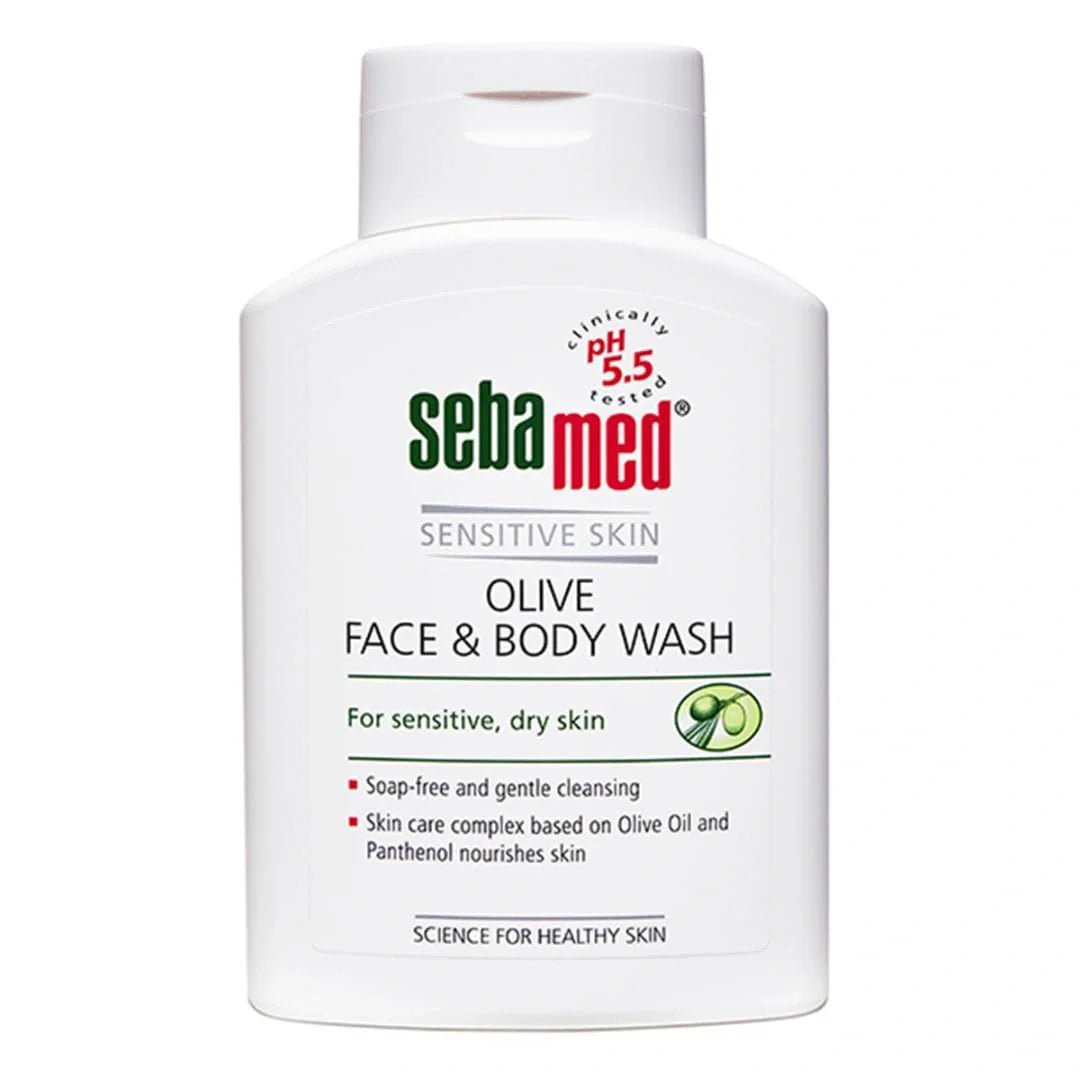 Sbmolivebody - SebaMed Olive Face & Body Wash, Extra Mild For Sensitive, Dry Skin, Ph5.5, Soap Free, 200ML - Looknstyle