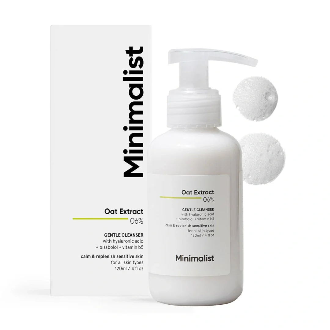 Minimalist 6% Oat Extract Gentle Cleanser With Hyaluronic Acid For Sensitive Skin (120ml)