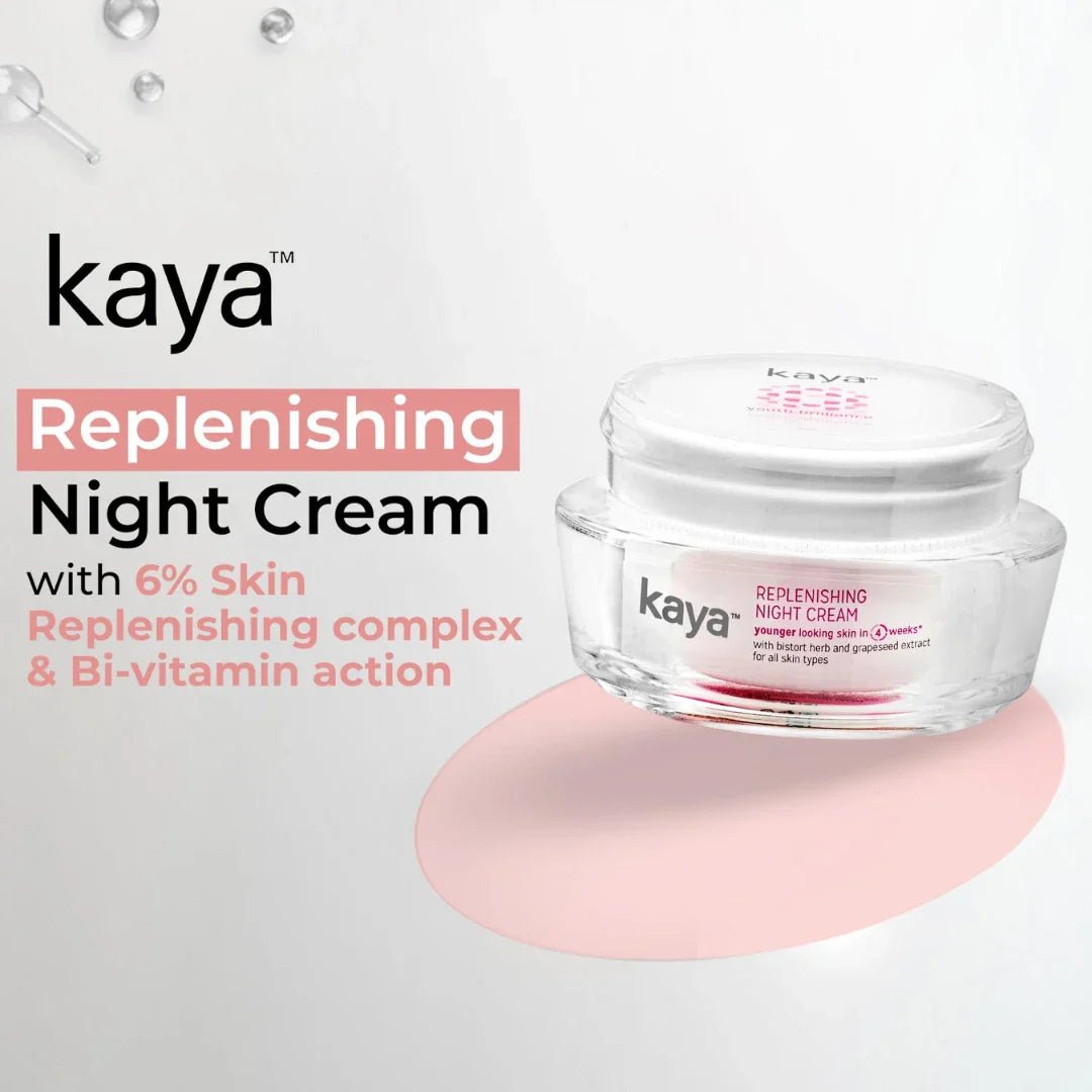 kynigtcrm - Kaya Clinic Replenishing Night Cream, 50g Anti - Ageing Night Cream, Reduce Signs of Ageing, Fine Lines & Wrinkles with Niacinamide for Bright & Glowing Skin for All Skin Types - Looknstyle
