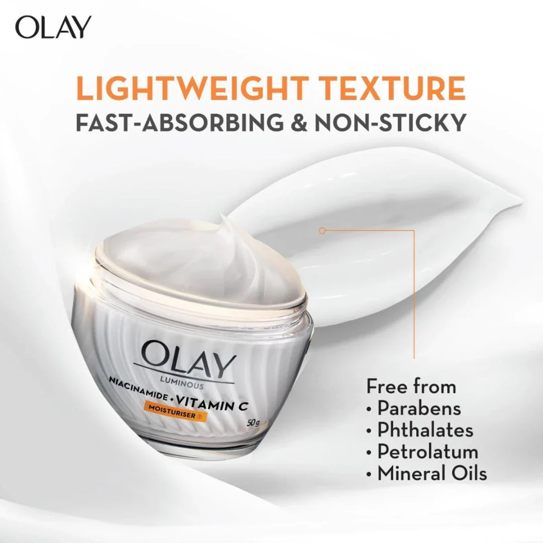 Olay Vitamin C Face Cream with Niacinamide l Even Glow & Smooth Texture l Normal, Oily, Dry & Combination Skin l Parabens & Sulphate-free l 50g