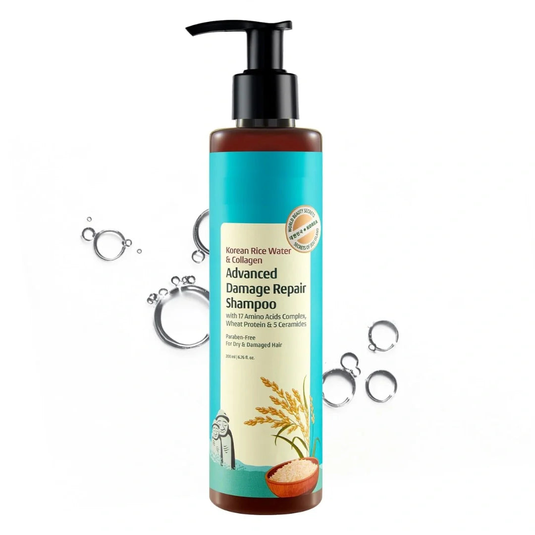 Korean Rice Water & Collagen Advanced Damage Repair Shampoo - 200ml