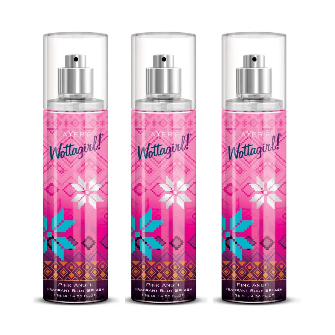 Layer'r Wottagirl Pink Angel Body Splash - 135ml (Pack of 3)