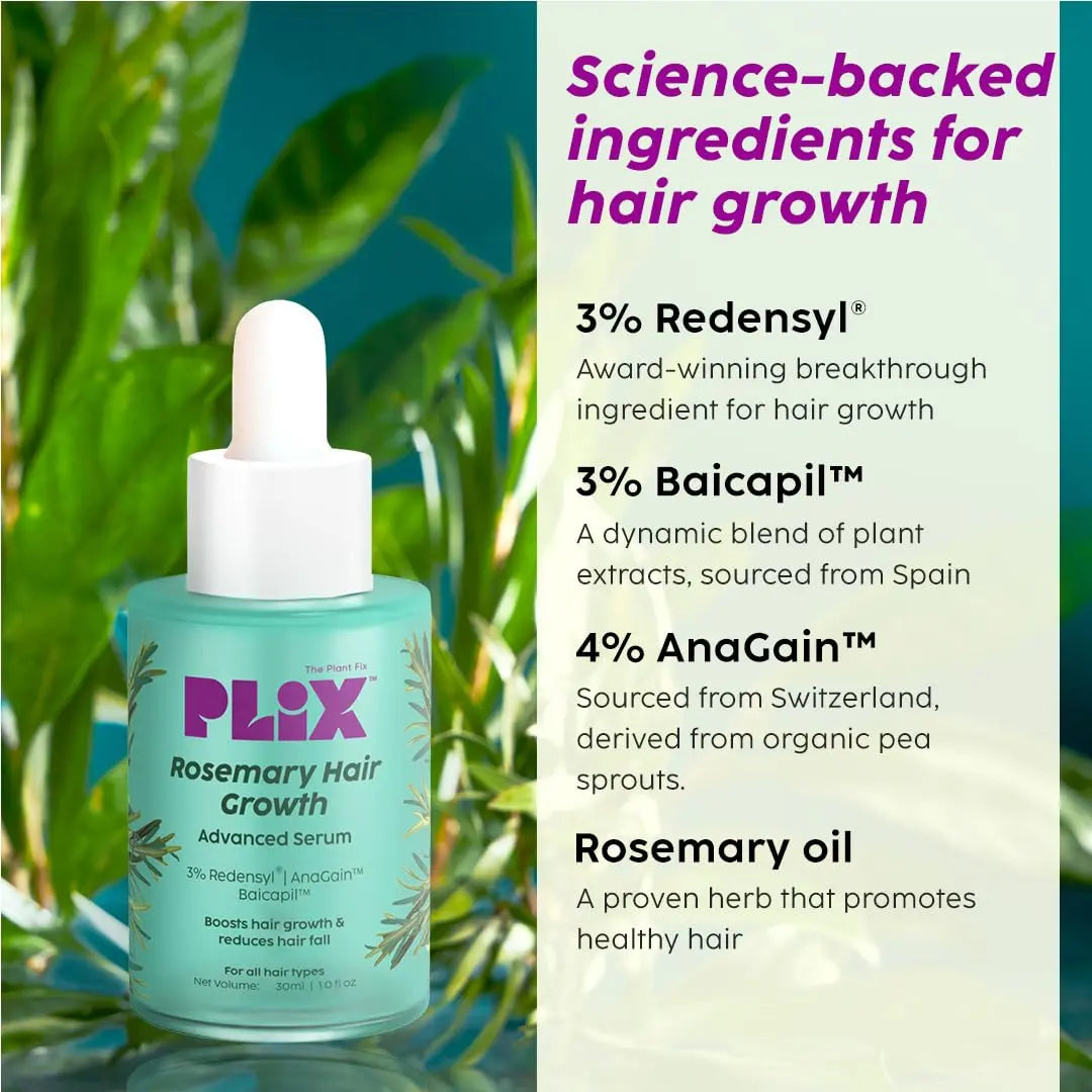 PLIX - THE PLANT FIX Fix Rosemary Advanced Anti Hair Fall Shampoo-200ml & Serum-30ml