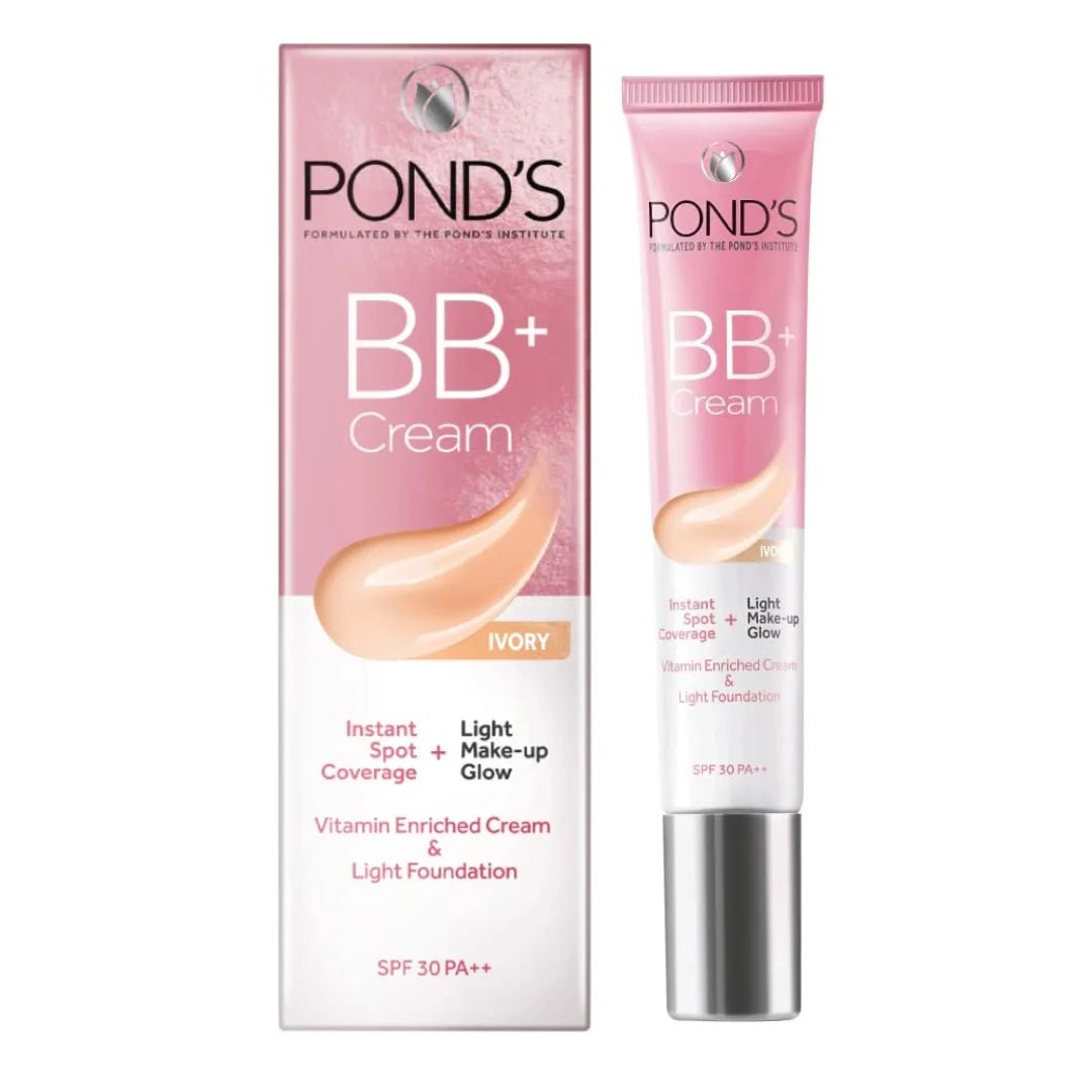 pobbcrm - POND'S Bb+ Natural Cream, Instant Spot Coverage + Light Make - Up Glow For All Skin Types, Ivory (18g) - Looknstyle