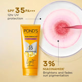 POND's Sun Miracle Spf 35 Pa+++ Light Sunscreen For All Skin-Protect & Bright, With Niacinamide (50g)